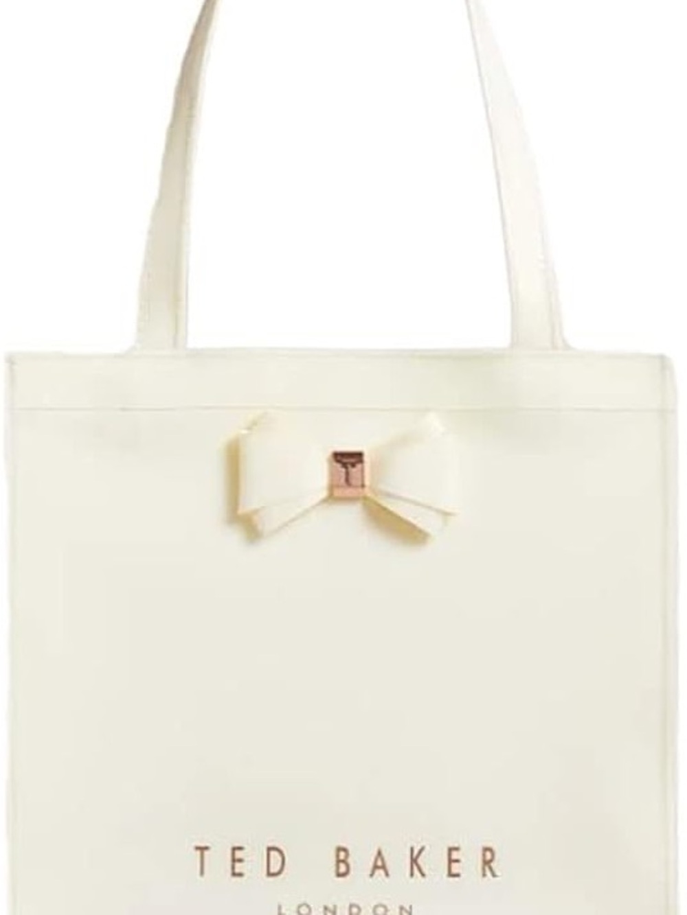 Ted Baker Cream Tote with Signature Bow and Gold Accent